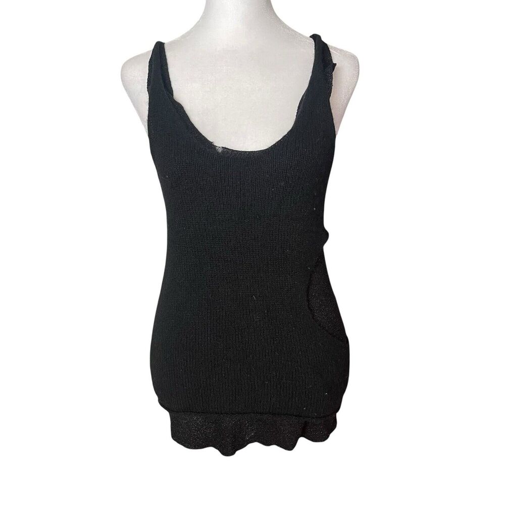 Zadig & Voltaire Small Deluxe Miria Defile Top Cashmere Black Cutout Tank
